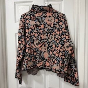 Zara Women's Pink and Gray Knit Sweater